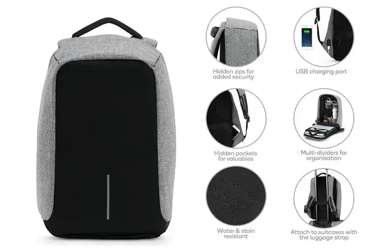 anti theft laptop backpack uk Waterproof Anti-Theft Laptop Backpack with USB Port – tribz