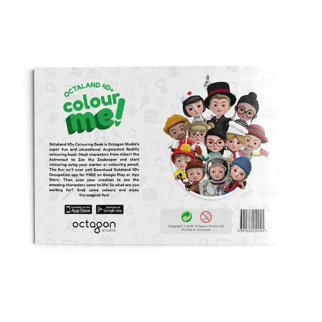 Octagon 4D+ Colour Me Book - Augmented Reality, Educational Toy - tribz - Octagon Studio 9781526204257