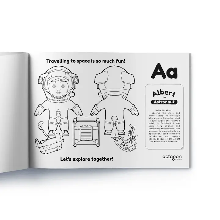 Octagon 4D+ Colour Me Book - Augmented Reality, Educational Toy - tribz - Octagon Studio 9781526204257