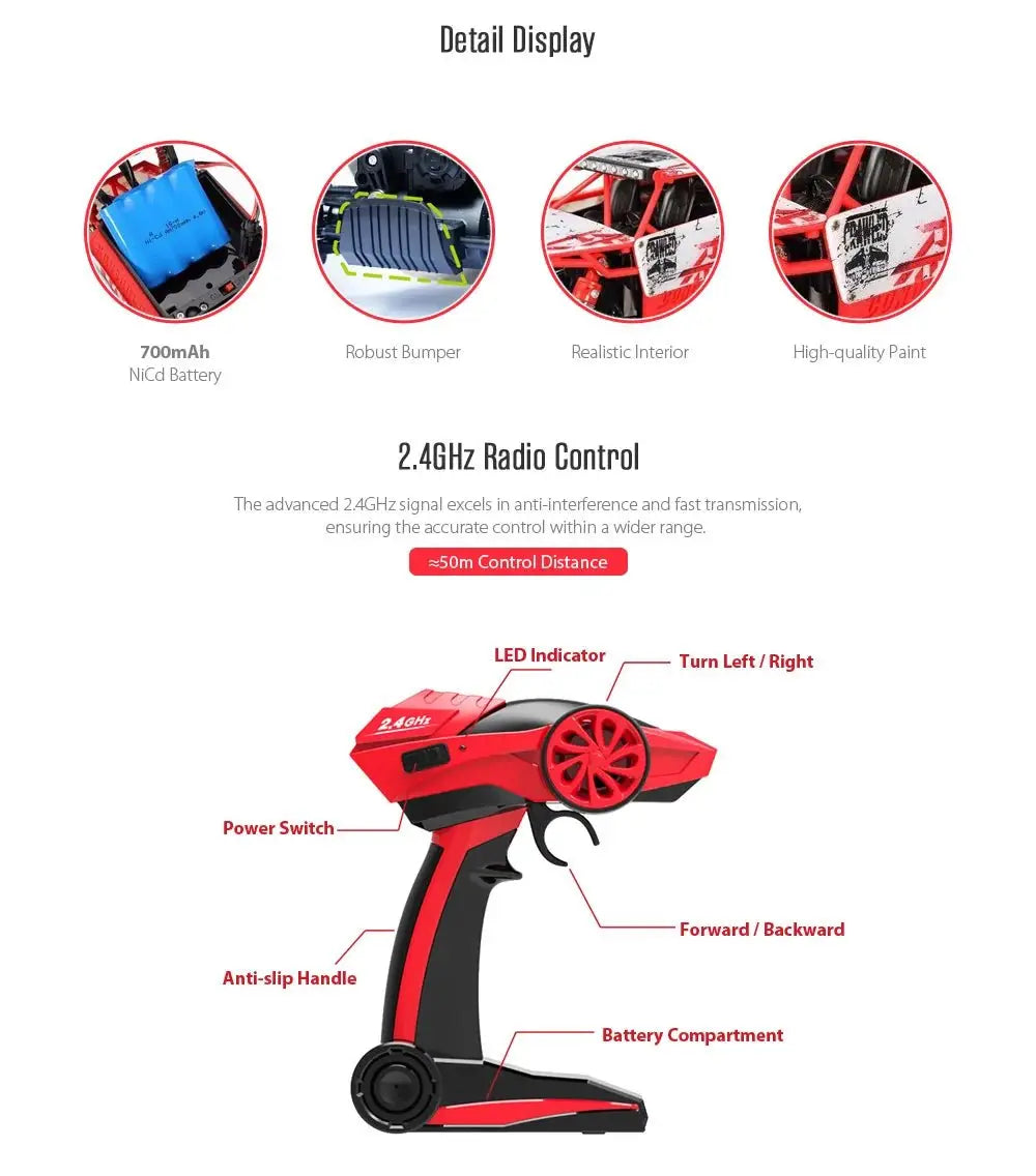 Rock Crawler - 4WD Remote Control Rally Car - tribz - tribz 5055972335600