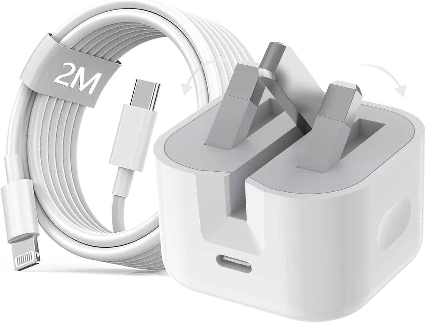 Apple 20W USB-C UK 3 Pin Power Adapter - Model MUVT3B/A (Part Number: A2305)