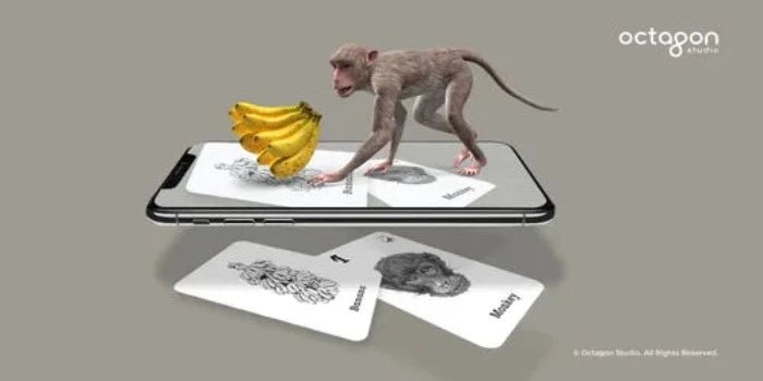 Octagon 4D+ Animals Cards - Augmented Reality, Educational Toy - tribz - Octagon Studio 5391528220007