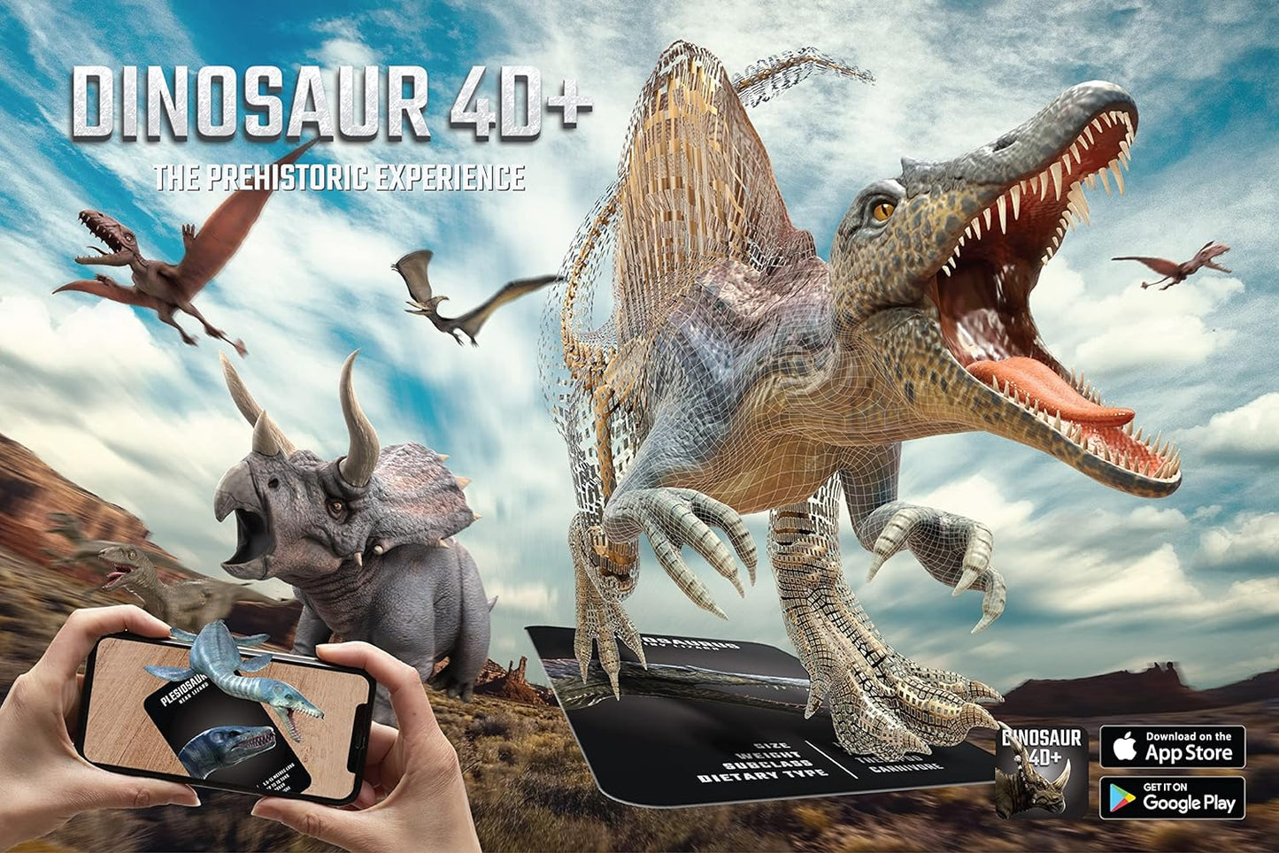 Octagon 4D+ Dinosaur Cards - Augmented Reality, Educational Toy - tribz - Octagon Studio 5391528220038