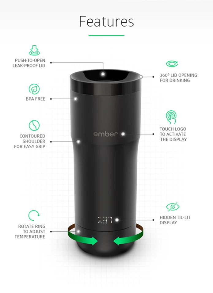 Ember Travel Mug - The Self-Heating Smart Mug for On-the-Go | Precision Temperature Control