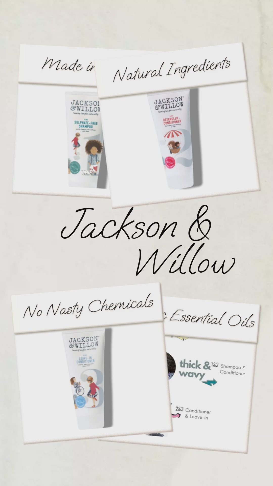 Jackson & Willow Triple Pack Deal - Shampoo, Conditioner & Detangler - tribz - Jackson & Willow